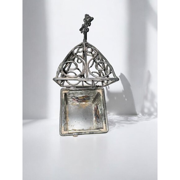 Vintage Stained Glass & Metal Lantern - Picture 11 of 12